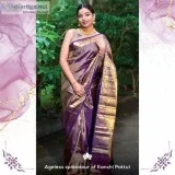 Kanchi Pattu Silk Jaal Red Saree at Brand Mandir