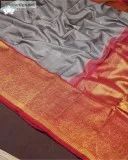 Kanchipuram Silk Buttis Grey Saree at Brand Mandir