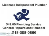  Independent Plumber 49 Plumbing -Licd Owner Operated