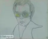 Elton John &ndash 16&Prime x 20&Prime Canvas Colored Pencil