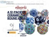 A 12-Pack of Ceramic Flat Round Knobs