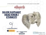 Silver Elephant Head Knob  Ethniciti