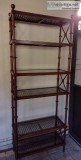 Faux Bamboo Cane and Glass Shelves &Eacutetag&egraver e Shelves