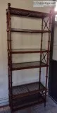 Faux Bamboo Cane and Glass Shelves &Eacutetag&egraver e Shelves