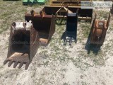 Lot of Four Excavator  Backhoe Buckets