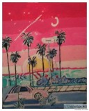 80&rsquoS Fall Palm Trees At Sunset &ndash 16&Prime x 20&Prime C