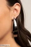 Black Shiny Gunmetal Triangular Post Earrings - the Sassy Sparkl