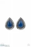 Paparazzi Accessories Online  Desert Glow - Blue Earring-Clip On