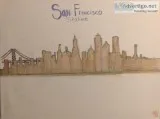 San Francisco City Skyline 6 GG &ndash 16&Prime x 20&Prime Canva