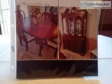 Dining table chairs and hutch