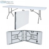 8ft light commercial resin folding trestle table