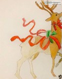 Holiday Reindeer Art Tradition- 9&Prime x 12&Prime Colored Penci