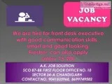 We are hire for front desk executive. with good communication sk