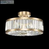 Fine Art Crystal Enchantment 16in Round Semi Flush Mount  Luxury