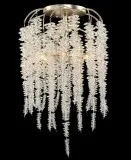 John Richard Cascading Crystal Six-Light Semiflush  Modern Wall 