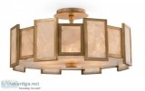 John Richard Calcite Panel Six-Light Semiflush  Luxury Wall Scon