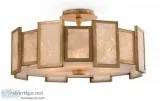 John Richard Calcite Panel Six-Light Semiflush  Luxury Wall Scon