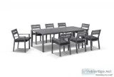 Buy Capri 9 Pcs Aluminium Dining Setting In Charcoal