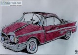 Old Crimson Convertible Mustang &ndash 9&rdquox 12&rdquo Colored