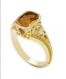 Lost Ring - yellow gold with large yellow  orange stone