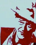 Actor John Wayne In Crimson GG &ndash 8&rdquo x 11&rdquo Paintin