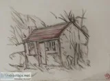 Original Country Winter Barn Art GG &ndash 9&rdquo x 12&rdquo Co