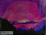Arizona Deep Fall Sunset 2 GG &ndash 8&rdquo x 11&rdquo Colored 
