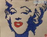 Marilyn Monroe GG &ndash 8&Prime x 11&Prime Art Blue Ink