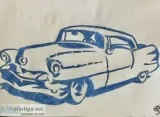 Old Blue Chevy GG 40 &ndash 9&rdquo x 12&rdquo Colored Pencil
