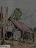 Old Autumn Country Barn Scenery 14 GG &ndash 8&rdquo x 11&rdquo 