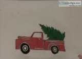 Old Chevy Truck With Christmas Tree GG &ndash 9&rdquo x 12&rdquo