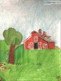 Old Barn With Land and Tree GG &ndash 8&rdquo x 11&rdquo Colored