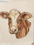 Fall Cow GG &ndash 8&rdquo x 11&rdquo Colored Pencil