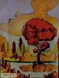 Autumn Trees At Sunset During Holidays &ndash 8&rdquo x 11&rdquo