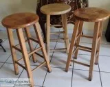 Three (3) Wood Bar Stools