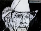 Merle Haggard GG 60 &ndash 9&rdquo x 12&rdquo Dark Black Pencil
