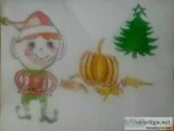 Holiday Elf Art and Christmas Tree GG &ndash 9&Prime x 12&Prime 