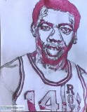 Basketball Dr. Jay GG &ndash 8&rdquo x 11&rdquo Colored Pencil