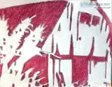 Deep Crimson Old Barn GG &ndash 8&Prime x 11&Prime Colored Penci