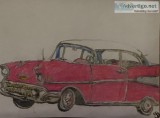 Old Classic Car GG &ndash 8&rdquo x 11&rdquo Colored Pencil