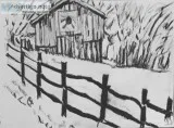Old Country Black and White Barn Art 4 &ndash 9&Prime x 12&Prime