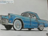 Old Blue Chevy 84 GG &ndash 8&rdquo x 11&rdquo Colored Pencil