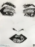 Old Lady Black And White With Lipstick GG 2 &ndash 9&rdquo x 12&