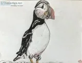 Puffin Bird GG &ndash 8&rdquo x 11&rdquo Colored Pencil
