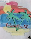 Galveston TX Beach and Palm Trees GG &ndash 8&rdquo x 11&rdquo P