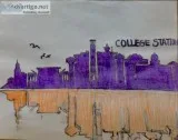 College Station City Skyline GG &ndash 8&Prime x 11&Prime Colore