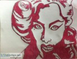 Lady Gaga In Dark Crimson GG &ndash 8&Prime x 11&Prime Colored P