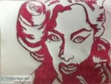 Lady Gaga In Dark Crimson GG &ndash 8&Prime x 11&Prime Colored P