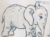 Elephant Art 2 GG &ndash 8&Prime x 11&Prime Colored Pencil