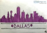 Dallas City Skyline GG &ndash 9&rdquo x 12&rdquo Colored Pencil